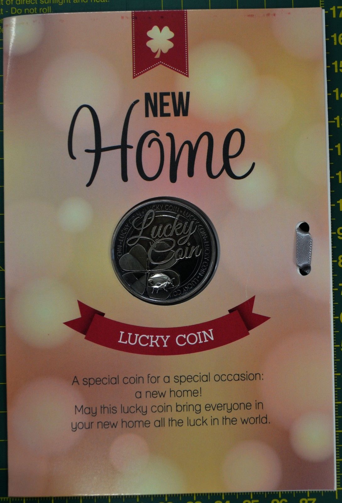 New Home, Card & Lucky Coin, 115 x 170mm, Luck Coin 35mm