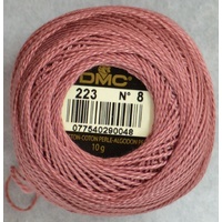 DMC Perle 8 Cotton #223 LIGHT SHELL PINK 10g Ball 80m