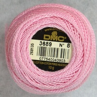 DMC Perle 8 Cotton #3689 LIGHT MAUVE 10g Ball 80m