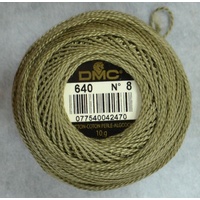 DMC Perle 8 Cotton #640 VERY DARK BEIGE GREY 10g Ball 80m