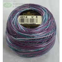 DMC Coloris Thread Perle Cotton No.8 Ball, #4514 VARIEGATED, 10g, 80m