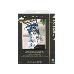 SNOWMAN AND FRIENDS Stocking Counted Cross Stitch Kit By Dimensions 40.6cm Long