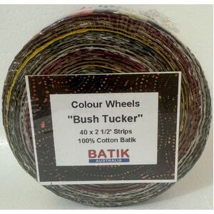 Batik Australia BUSH TUCKER Colour Wheel Roll, 40 x 2 1/2&quot; Strips