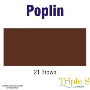 Polycotton Poplin Fabric, 112cm Wide Per Metre, Colour: BROWN