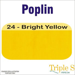 Polycotton Poplin Fabric, 112cm Wide Per Metre, Colour: BRIGHT YELLOW