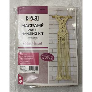 Birch Macrame Wall Hanging Kit, CELTIC BRAID, Ap. 13cm x 50cm, MWH017