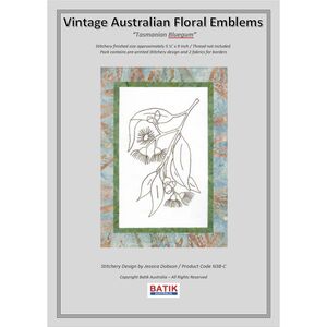 TASMANIAN BLUE GUM Vintage Australian Floral Emblems Stitchery Kit N38C (Colour)