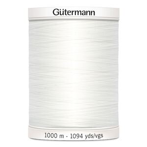 Gutermann Sew-all Thread #800 WHITE M292 1000m 100% Polyester Sewing Thread