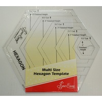 Quilt Hexagon Ruler, Multi Size Hexagon Template, 1 1/2&quot; to 5 1/2&quot; by Sew Easy