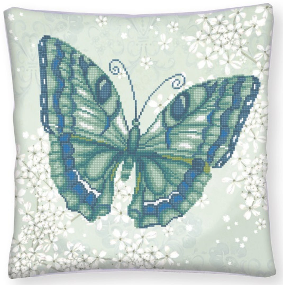 Diamond Dotz Kit Peinture Diamant Coussin Papillon Vert – 45×45 Cm – Loisir Créatif Diamants Brillants