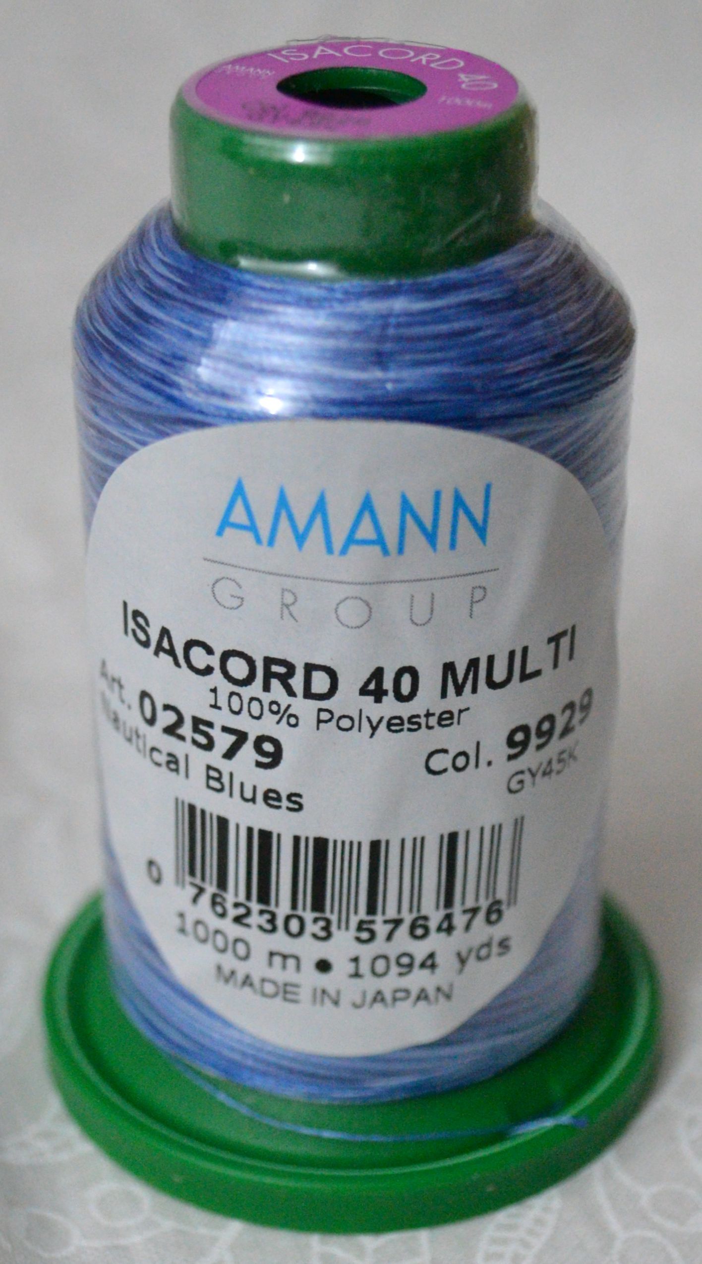 Isacord Variegated Embroidery Thread, 9929 Nautical Blue