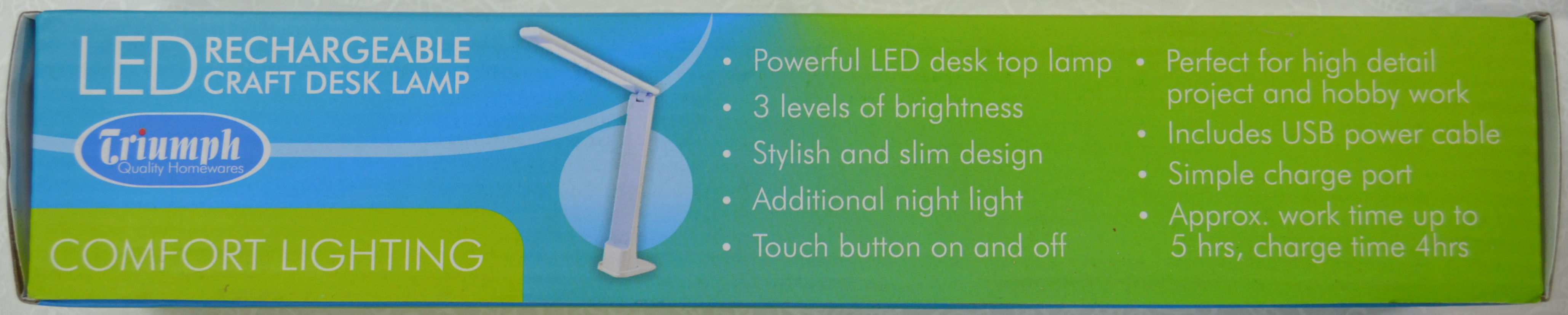 Triumph LED Rechargeable Craft Desk Lamp Blue/White