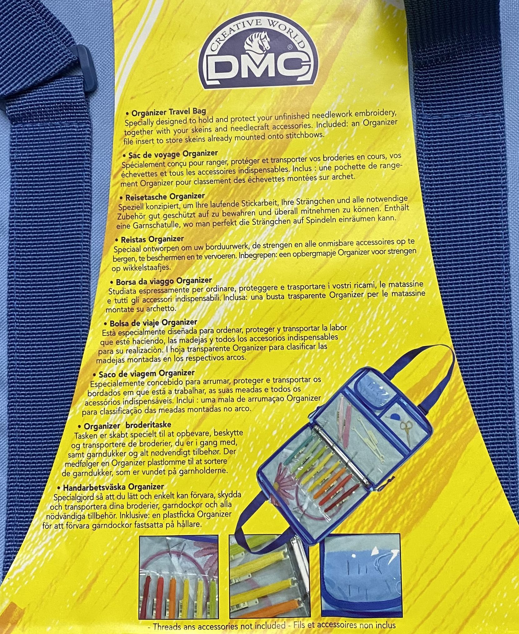 DMC Travel Bag Organizer BLUE, For Needlework & Embroidery
