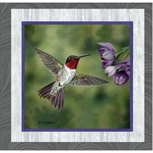 Hummingbird Song 6 Block PANEL 100% Cotton Fabric, 112cm x 60cm Per Panel