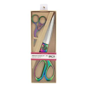Rainbow Scissor Set 2pc, Dressmaking 20cm (8??Ñ) & Stork Embroidery 9.5cm (3.5")