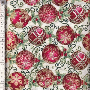 Winter Elegance Ornaments NATURAL 110cm Wide Cotton Fabric (0190-4609)