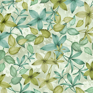 Spring Breeze, Breezy Leaves Sage, Cotton Fabric 110cm Wide (0202-8804)