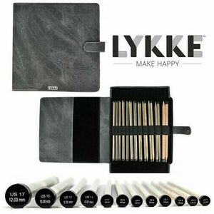 LYKKE Driftwood Straight Knitting Needle Set 14" (12 Pairs) Grey Denim