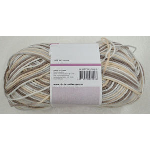 Birch 100% Acrylic Knitting Yarn, 8 Ply 100g Ball (Ap. 270m), BABY NEUTRALS