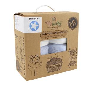 ReTwisst Star Rug Crochet Kit Blue / White RG-005 (Recycled Craft Yarns)