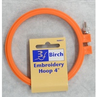 Birch 4" (10cm) Plastic Embroidery Hoop, Assorted Colours, Cross Stitch Embroidery