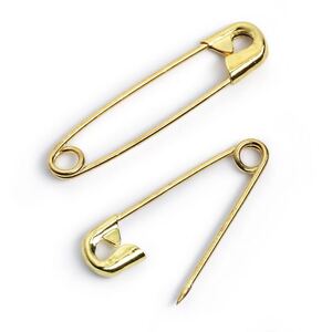Safety Pins, 19/23/27mm, Assorted Gold-Coloured, 30 pins per pack by Prym