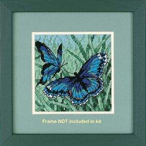 BUTTERFLY DUO Needlepoint Kit 5" x 5", Printed Canvas, 07183