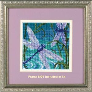 DRAGONFLY PAIR Needlepoint Kit 5" x 5", 07208, Full colour print Canvas