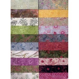 Batik Australia "NATIVE GEMS", 40 x 10 Inch Fabric Squares - LIMITED STOCK
