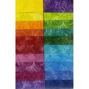 Batik Australia "RAINBOW", 40 x 10 Inch Fabric Squares - LIMITED STOCK