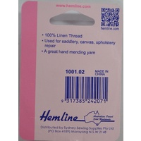 Hemline Linen Thread 20metres BROWN, 100% Linen For Saddlery Canvas Upholstery Etc.