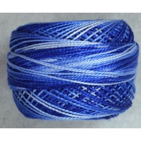 DMC Perle (Pearl) 8 Cotton #121 VARIEGATED DELFT BLUE 10g Ball 80m