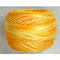 DMC Perle (Pearl) 8 Cotton #90 VARIEGATED YELLOW 10g Ball 80m