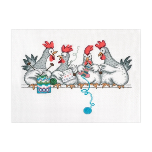 CHICKEN TALK Aida 14ct Embroidery Kit, 29cm x 20cm