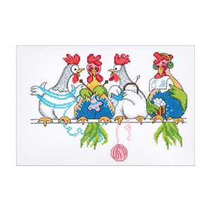 CHICKEN KNITWEAR Aida 14ct Embroidery Kit, 29cm x 20cm