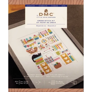 DMC Designer Cross Stitch Kit My Craft Studio 21cm x 26.6cm By Little Dove Designs