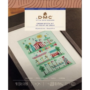 DMC Designer Cross Stitch Kit FunFair 22cm x 30.3 cm By Little Dove Designs