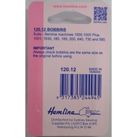 Hemline Bobbins, 8 Hole Bernina Full Rotary Front Loading, Pack of 3 Metal Bobbins (120.12)