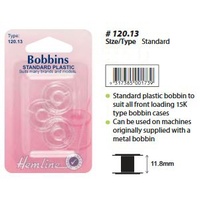 Hemline Bobbins, Plastic 15K Type Bobbin, Pack of 3 Bobbins (120.13)