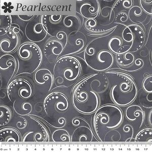Pearl Splendour STEEL GREY Pearlescent, 110cm Wide Cotton Fabric 12707P/15