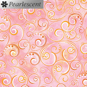Pearl Splendour PEACH MELBA Pearlescent Cotton Fabric 12707P/36
