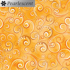 Pearl Splendour Orange Pearlescent Cotton Fabric 12707P/38