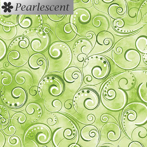 Pearl Splendour SPRING GREEN Pearlescent Cotton Fabric 12707P/44