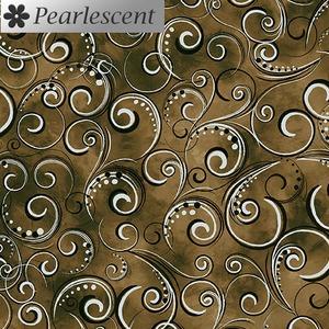Pearl Splendour OLIVE/BROWN Pearlescent Cotton Fabric 12707P/49