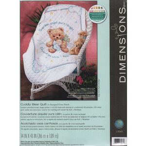 Dimensions CUDDLY BEAR QUILT Stamped Cross Stitch Kit, 13065