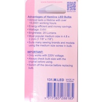 Sewing Machine & Appliance LED Bulb, SES Screw-In Medium, 15W, 240V, Type E