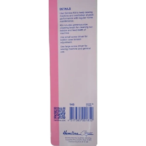 Hemline 3 Piece Sewing Machine & Overlocker Service Kit, Brush, 2 Screwdrivers