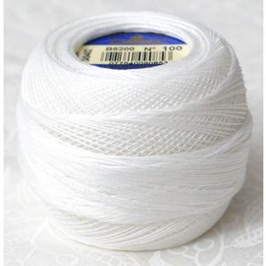 DMC Cordonnet Special Size 100 B5200 SNOW WHITE 6 Cord Crochet Cotton, 20g Ball