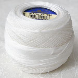 DMC Cordonnet Special Size 100 BLANC (WHITE) 6 Cord Crochet Cotton 20g Ball