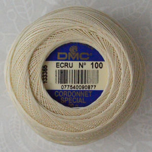 DMC Cordonnet Special Size 100 ECRU 6 Cord Crochet Cotton 20g Ball